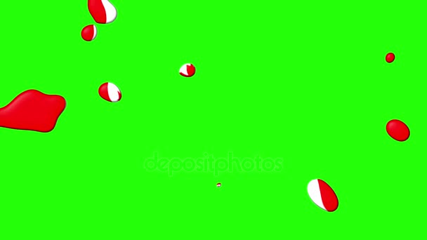 Salpicadura de pintura líquida bandera de Canadá de disolución o que aparecen en pantalla verde clave chroma \ única nueva calidad de dibujos animados animación dinámica alegre cool videos — Vídeos de Stock