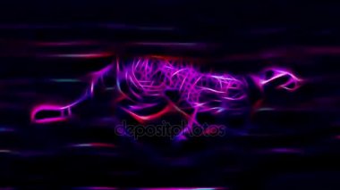 Savannah neon glitter beraberlik çizgi film animasyon sorunsuz sonsuz döngü yeni kalite benzersiz el yapımı dinamik neşeli renkli video hayvan kedi görüntüleri çalışan çita