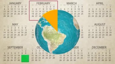 Yıllık mali satış rapor hesap yükseltmek takvim yeni kalite hareket ışık arka plan dinamik animasyon renkli neşeli video görüntüleri döngü dünya küre spin