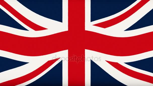 Britain flag waving seamless loop new quality unique animated dynamic motion joyful colorful cool background video footage — Stock Video