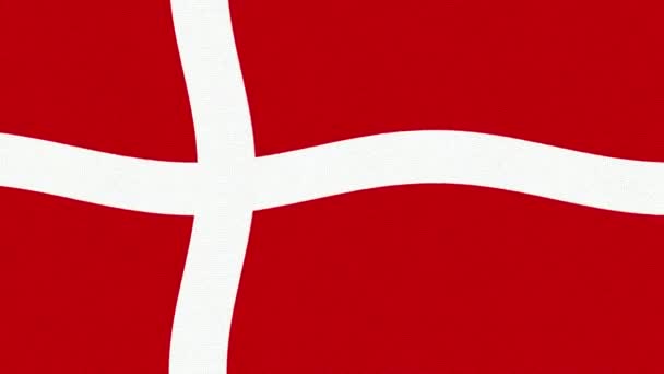 Dänemark Flagge schwenken nahtlose Schleife neue Qualität einzigartige animierte dynamische Bewegung freudig bunt cool Hintergrund Videomaterial — Stockvideo