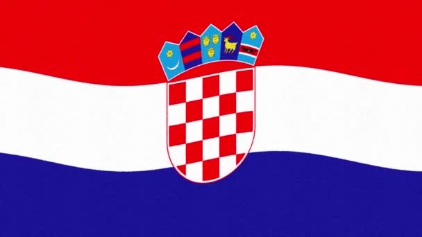 Kroatië vlag zwaaien naadloze lus nieuwe kwaliteit unieke geanimeerde dynamische bewegingen vrolijke kleurrijke koele achtergrond videobeelden — Stockvideo