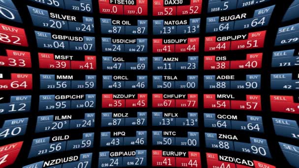 Forex markt van de stock index commodity gebogen ticker Bestuur Nieuws lijn op zwarte achtergrond - nieuwe kwaliteit financiële zaken geanimeerde dynamische bewegingen videobeelden — Stockvideo