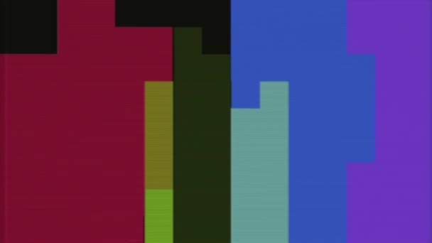 Abstracte regenboog pixel blok oude tv vhs achtergrond nieuwe kwaliteit universele beweging dynamische geanimeerde retro vintage kleurrijke vrolijke dans muziek video beelden verplaatsen — Stockvideo