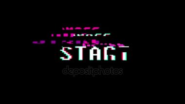 Retro video oyunu basın Başlat metin eski tv arıza müdahale ekranda... Yeni kalite evrensel vintage hareket dinamik animasyonlu arka plan renkli neşeli serin video görüntüleri