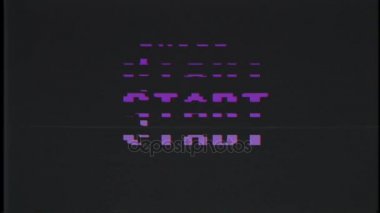 Retro video oyunu basın Başlat metin eski tv arıza müdahale ekranda... Yeni kalite evrensel vintage hareket dinamik animasyonlu arka plan renkli neşeli serin video görüntüleri