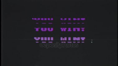 Retro video oyunu eski tv arıza müdahale ekrandaki metni kazanmak... Yeni kalite evrensel vintage hareket dinamik animasyonlu arka plan renkli neşeli serin video görüntüleri