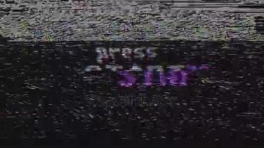 Retro video oyunu basın Başlat metin eski tv arıza müdahale ekranda... Yeni kalite evrensel vintage hareket dinamik animasyonlu arka plan renkli neşeli serin video görüntüleri