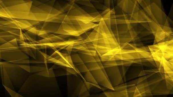 Digital poligon nuvem abstrato fundo amarelo - nova tecnologia dinâmica movimento colorido vídeo footage — Vídeo de Stock