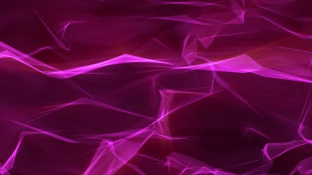 Digitale poligono fumo nube astratto sfondo rosa - nuova tecnologia dinamica movimento colorato video — Video Stock