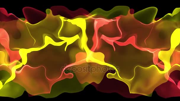 Cyfrowy farba burzliwej splash dym chmura miękkie streszczenie tło czerwony żółty - nowej unikalnej jakości kolorowy, radosny ruch dynamiczne materiału wideo — Wideo stockowe
