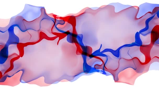 Digital turbulenta pintura chapoteo humo nube suave abstracto fondo azul rojo- nueva calidad única colorido alegre movimiento dinámico vídeo metraje — Vídeos de Stock
