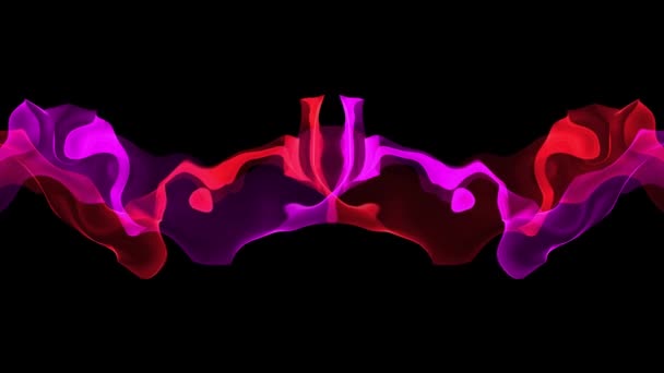 数字的湍流油漆溅烟雾云软抽象背景红紫色-新独特的品质多彩快乐运动的动态录像 — 图库视频影像
