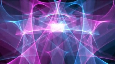 Dijital poligon ağ duman bulutu soyut arka plan mavi pembe - yeni dinamik teknoloji hareket renkli video görüntüleri