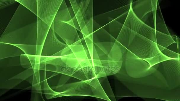 Digitální poligon sítě kouřový mrak abstraktní pozadí zelené - nová technologie dynamické pohybové barevné video záběry — Stock video