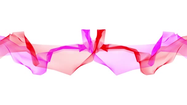 Digital polygon soft silk ribbon gentle waving blue pink abstract background - new dynamic technology art motion colorful video footage — Stock Video
