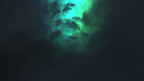 Bouřky obloha mraky v noci s barevný lightning realistické animace Timelapse - nové unikátní přírodní kvality zobrazit videozáznam