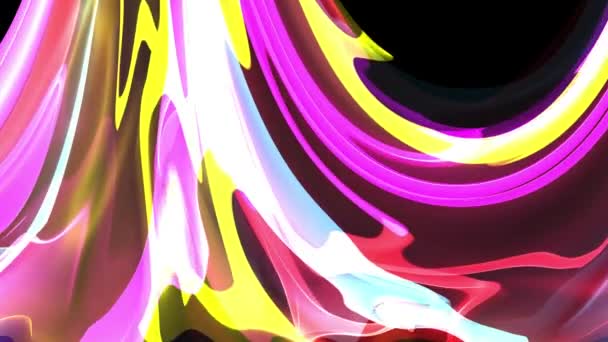 Digitální turbulentní barva vodopád úvodní měkký abstraktní animace pozadí rainbow - nové jedinečné kvality barevné radostný pohyb dynamické video záznam — Stock video