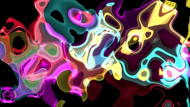 Digital turbulent paint splash smoke cloud soft abstract animation background rainbow - new unique quality colorful joyful motion dynamic video footage — Stock Video