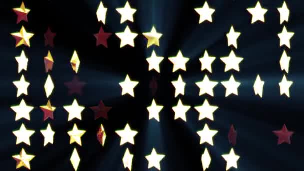 Seamless loop disco wall stars lights blinking animation background - New quality universal motion dynamic animated colorful joyful dance music holiday video footage — Stock Video