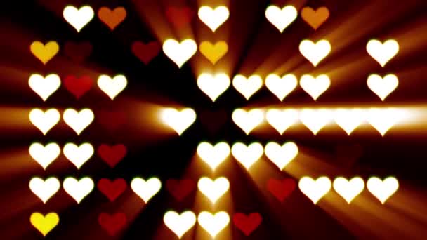 Nahtlose Schleife Disco Wand Herzen leuchtet blinkende Animation Hintergrund - neue Qualität universelle Bewegung dynamische animierte bunte fröhliche Tanzmusik Urlaub Videoaufnahmen — Stockvideo