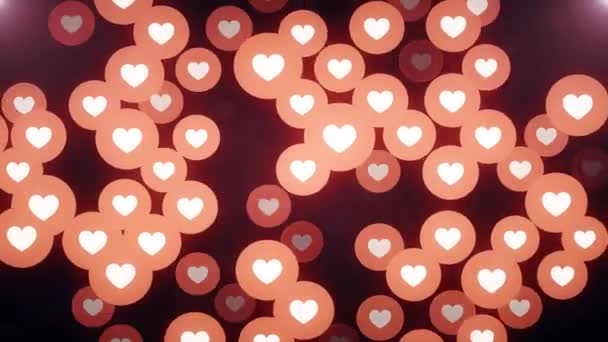 Много формы сердца, как икона случайного перемещения анимации фон - новое уникальное качество универсального движения динамика красочные радостные танцевальные музыкальные праздники видео кадры — стоковое видео