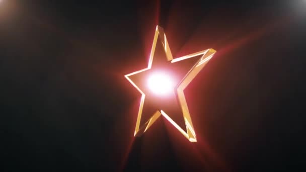 Black star rotating animation 3d background seamless loop - New quality vintage universal motion dynamic animated colorful joyful holiday music video footage — Stock Video