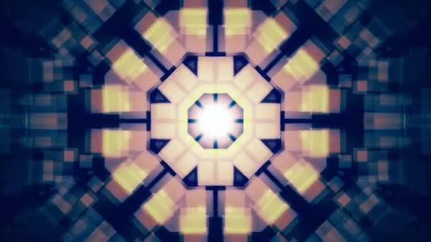 Система енергетичного ядра сітки блок калейдоскоп анімаційний фон безшовна петля Нова якісна технологія універсального руху динамічний анімований барвистий радісний відеозапис — стокове відео