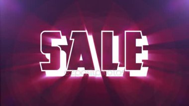 parlak renkli satış metin sorunsuz döngü ışık animasyon - yeni kalite retro vintage hareket neşeli addvertisement ticari video görüntüleri atlama