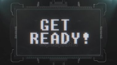 Retro videogame fütüristik tv arıza girişim ekran animasyon sorunsuz döngü üzerinde hazır metin olsun... Yeni kalite evrensel vintage techno hareketli dinamik arka plan renkli neşeli serin video
