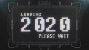 retro futuristik tv arıza girişim ekran animasyon sorunsuz döngü 2020 metni yükleme video oyunu... Yeni kalite evrensel vintage techno hareketli dinamik arka plan renkli neşeli serin video