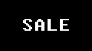 renkli piksel satış metin sorunsuz döngü animasyon - yeni kalite retro vintage hareket neşeli addvertisement ticari video görüntüleri atlama