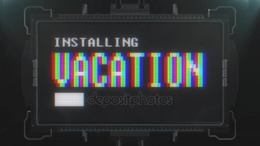 Retro video oyunu tatil metinler fütüristik tv arıza girişim ekran animasyon sorunsuz döngü... Yeni kalite evrensel vintage techno hareketli dinamik arka plan renkli neşeli video