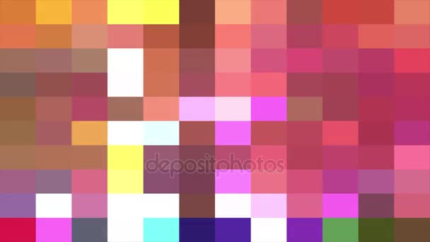 Abstract pixel block moving background New quality universal motion dynamic animated retro vintage colorful joyful dance music video footage — Stock Video