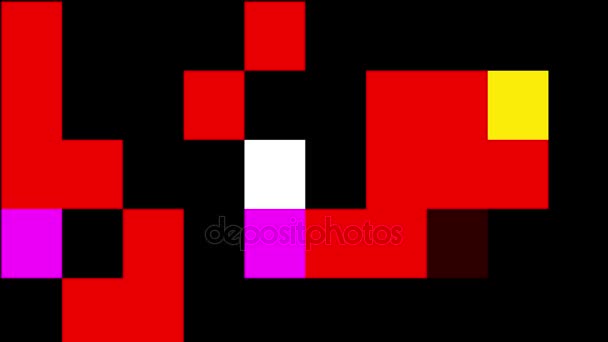 Abstract pixel block moving background New quality universal motion dynamic animated retro vintage colorful joyful dance music video footage — Stock Video