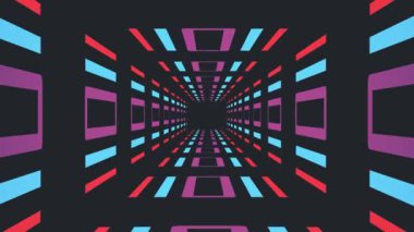 retro oyun tarzı sonsuz tünel uçuş sorunsuz döngü animasyon - yeni nitelik 4k vintage renkli neşeli video görüntüleri