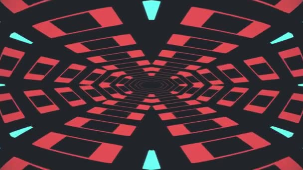 Estilo de juego retro túnel infinito vuelo animación bucle sin costuras - nueva calidad 4k vintage colorido alegre video metraje — Vídeos de Stock
