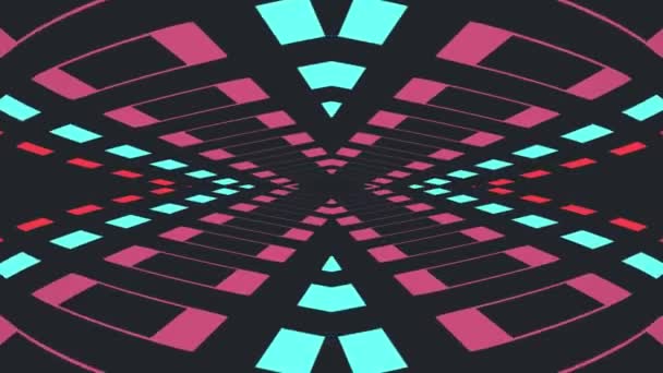 레트로 게임 스타일 무한 터널 비행 원활한 루프 애니메이션-새로운 품질 4 k 빈티지 다채로운 즐거운 영상 — 비디오