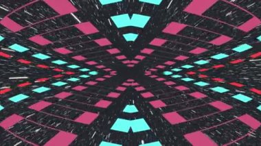 retro oyun tarzı sonsuz tünel uçuş hiperuzaya atlamak sorunsuz döngü animasyon - yeni nitelik 4k vintage renkli neşeli video görüntüleri