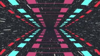 retro oyun tarzı sonsuz tünel uçuş hiperuzaya atlamak sorunsuz döngü animasyon - yeni nitelik 4k vintage renkli neşeli video görüntüleri