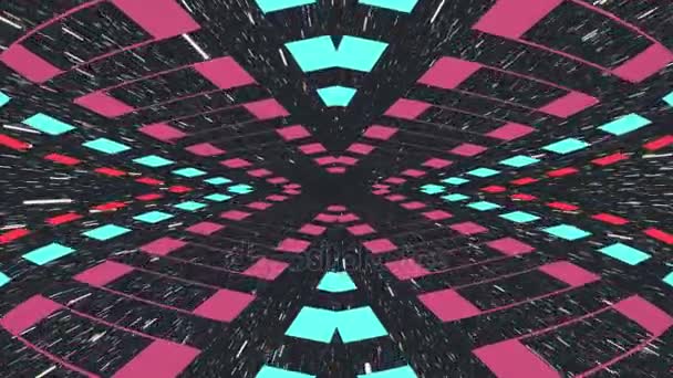 Retro spel stil oändlig tunnel flyg hyperspace hoppa sömlös loop animation - ny kvalitet 4k vintage färgglada joyful videofilmer — Stockvideo