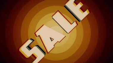 Satılık metin Radyal antika arka plan anında giriş ve çıkış animasyon - yeni kalite retro hareket neşeli addvertisement ticari video görüntüleri