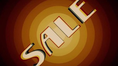 Satılık metin Radyal antika arka plan anında giriş ve çıkış animasyon - yeni kalite retro hareket neşeli addvertisement ticari video görüntüleri