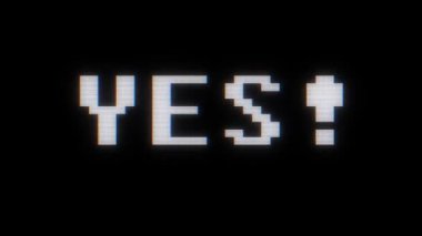 renkli piksel Evet metin sorunsuz döngü animasyon - yeni kalite retro vintage hareket neşeli addvertisement ticari video görüntüleri atlama