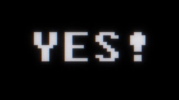 pixel coloré OUI texte saut d'animation en boucle transparente nouvelle qualité rétro vintage mouvement joyeuse publicité vidéo commerciale 