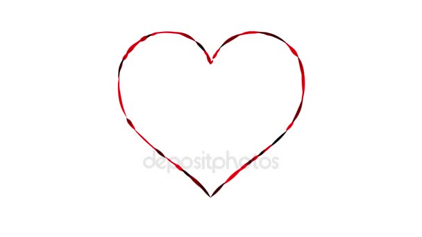 dessiné ligne coeur forme dessin animé glitch interférence animation sans couture boucle fond... Nouvelle qualité universelle 4k mouvement vintage dynamique animé fond coloré joyeux cool vidéo 