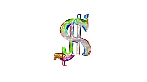 dessinée dollar signe forme dessin animé glitch interférence animation sans couture boucle fond... Nouvelle qualité universelle vintage mouvement dynamique animé fond coloré joyeux cool vidéo footage 