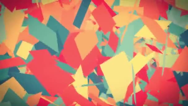 Abstraktní papírové vystřihovací stěhování blokuje červená žlutá modrá animace pozadí - nové kvalitní univerzální pohybu dynamický animovaný barevné radostné design hudební video záběry — Stock video