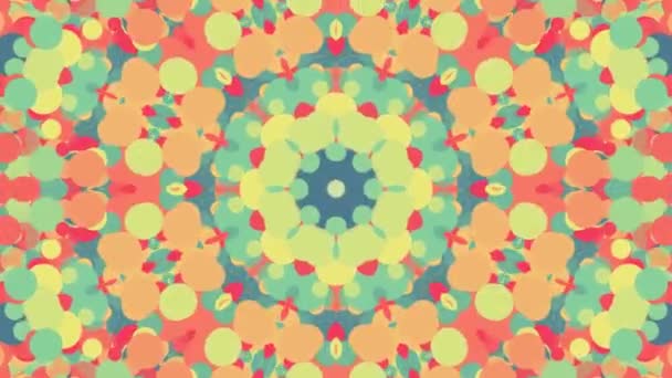 Süs geometrik kaleydoskop çiçek hareketli deseni - yeni kalite retro vintage tatil şekli renkli evrensel hareket dinamik animasyon neşeli müzik video görüntüleri — Stok video