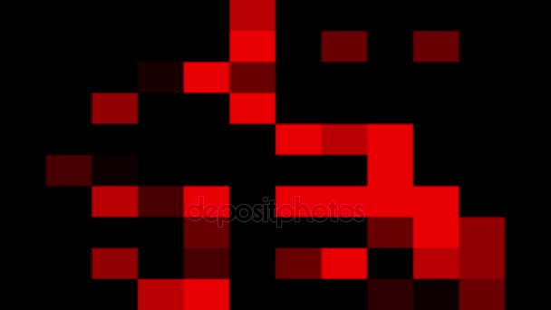 Abstract red pixel block moving background New quality universal motion dynamic animated retro vintage colorful joyful dance music video footage — Stock Video